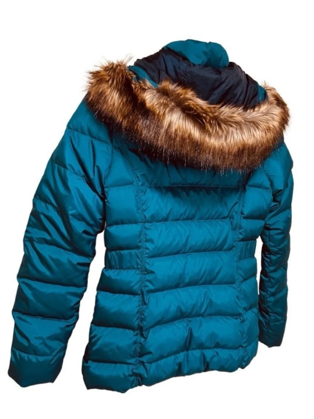 The North Face Gotham Down Jacket Teal Blue Women Small Removable Hood